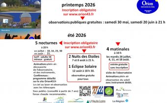 Nos prochaines soirées à l&rsquo;Observatoire